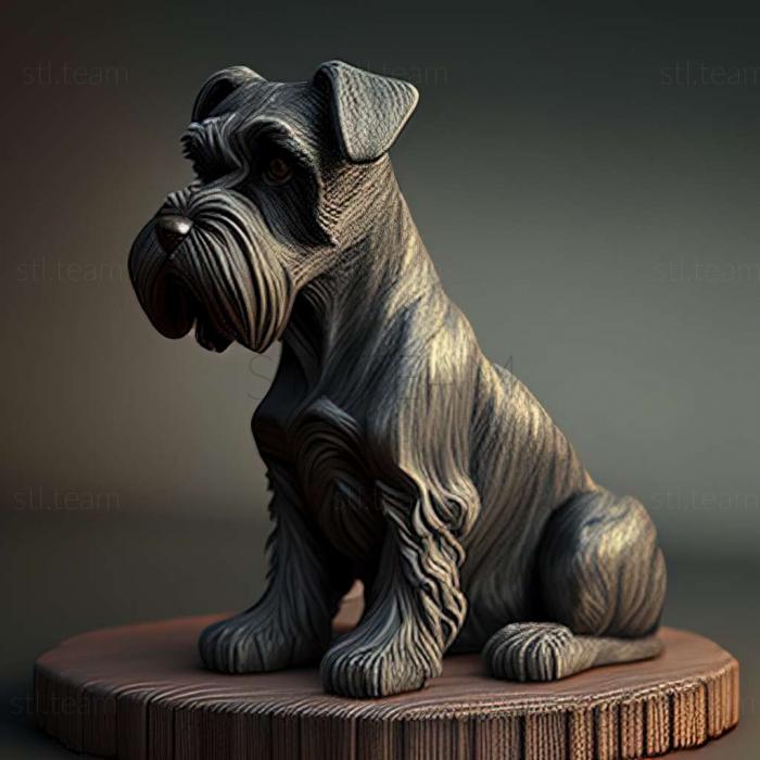 3D model Zwergschnauzer dog (STL)